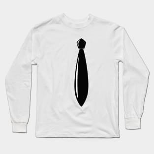 Shiny Black Tie Long Sleeve T-Shirt